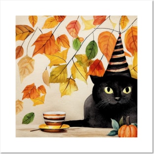 Cat in autumn mood Posters and Art